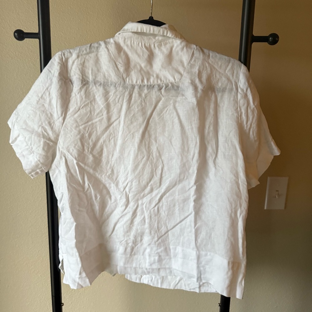 Quince Cream 100% Linen Shirt - Picture 4 of 5